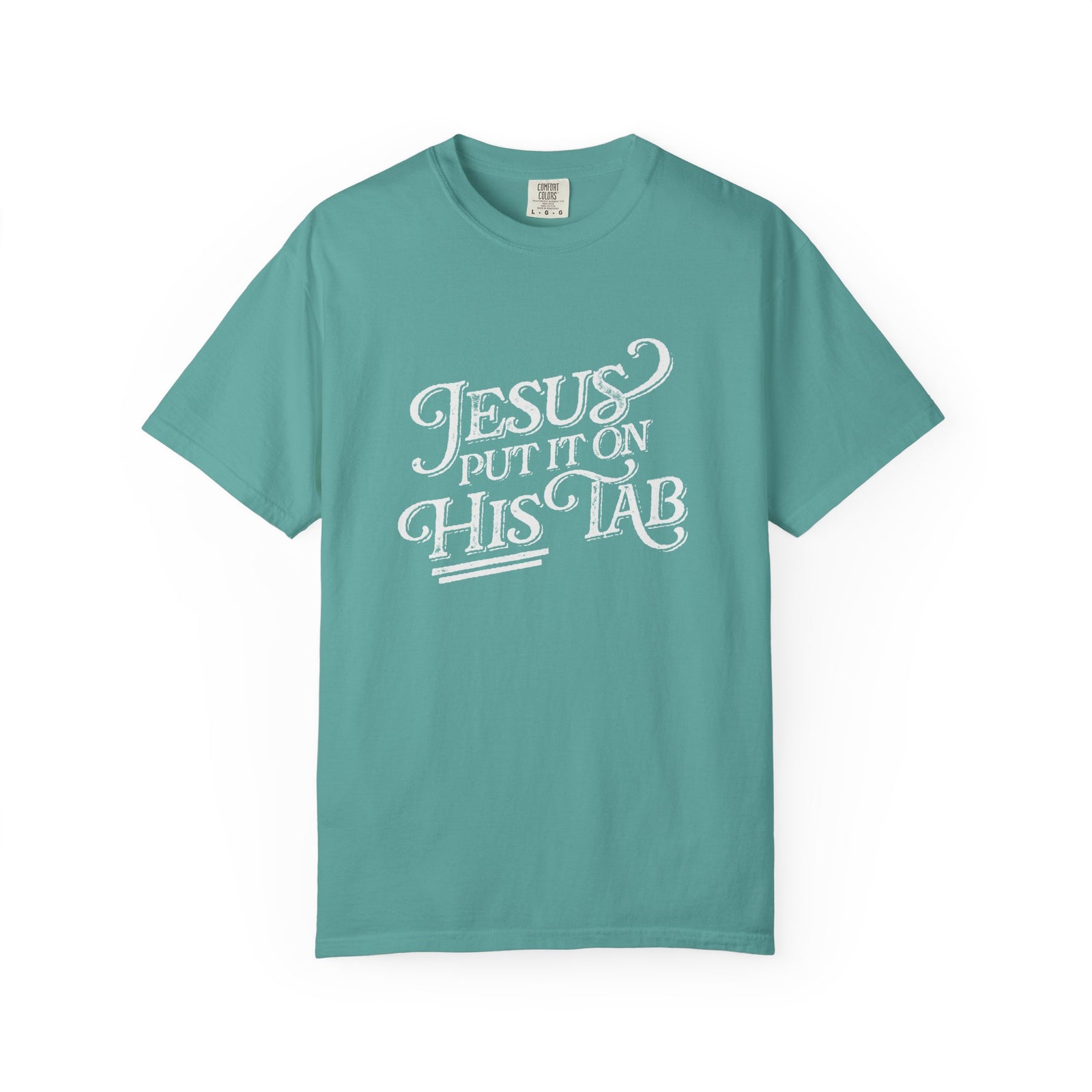 Jesus Put It On His Tab T-Shirt Christian Faith Graphic Unisex Distressed Grunge Tee