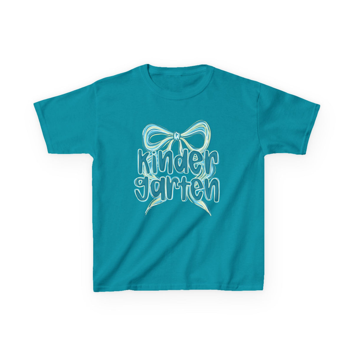 Kindergarten Kids Tee Cute Blue Coquette Bow Back to School Grade K T-Shirt