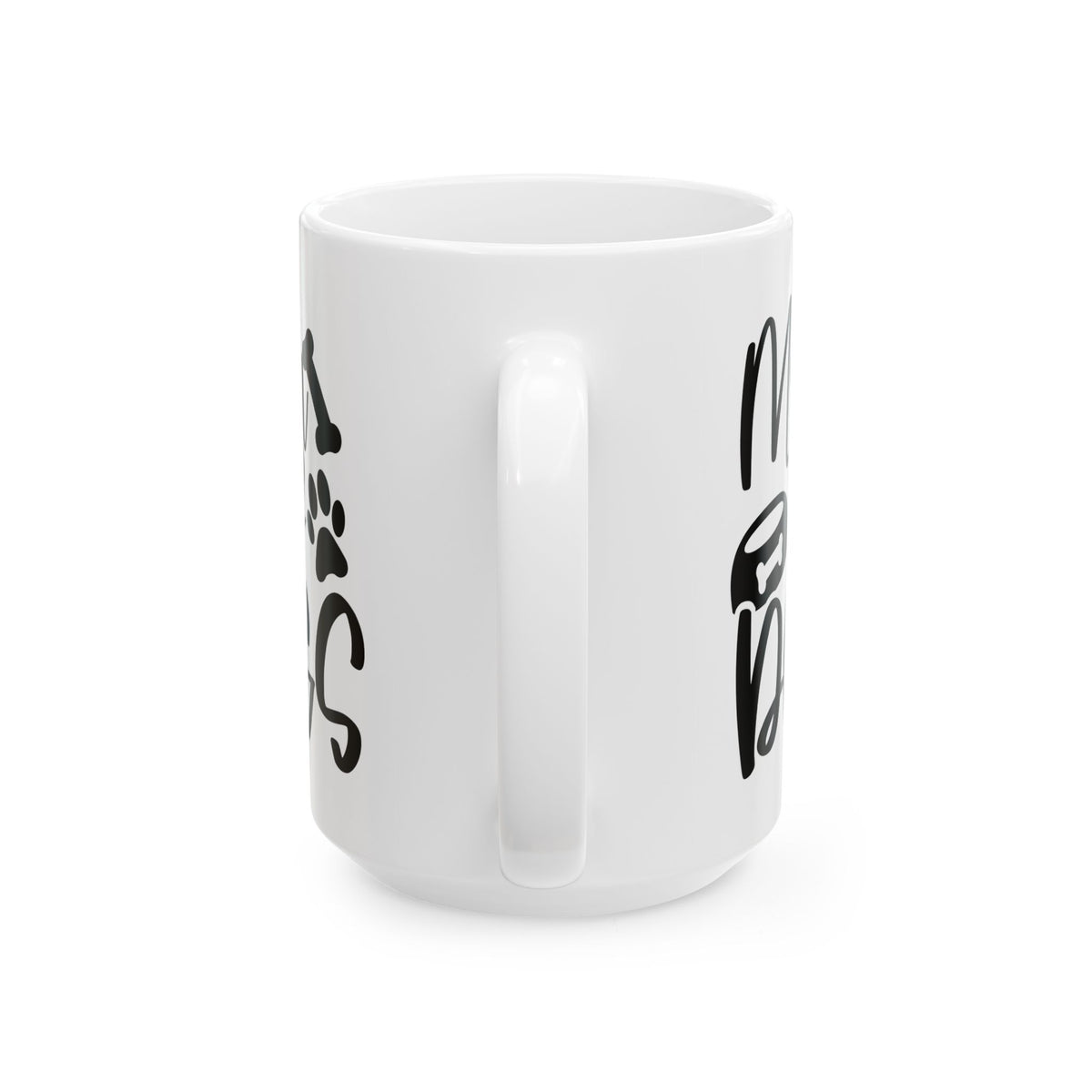 Mom of Dogs Bone & Paw Print Cute Ceramic Mug Coffee Cup (11oz & 15oz)