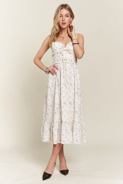 ADORA Smocked Floral Sweetheart Neck Cami Dress - Sydney So Sweet