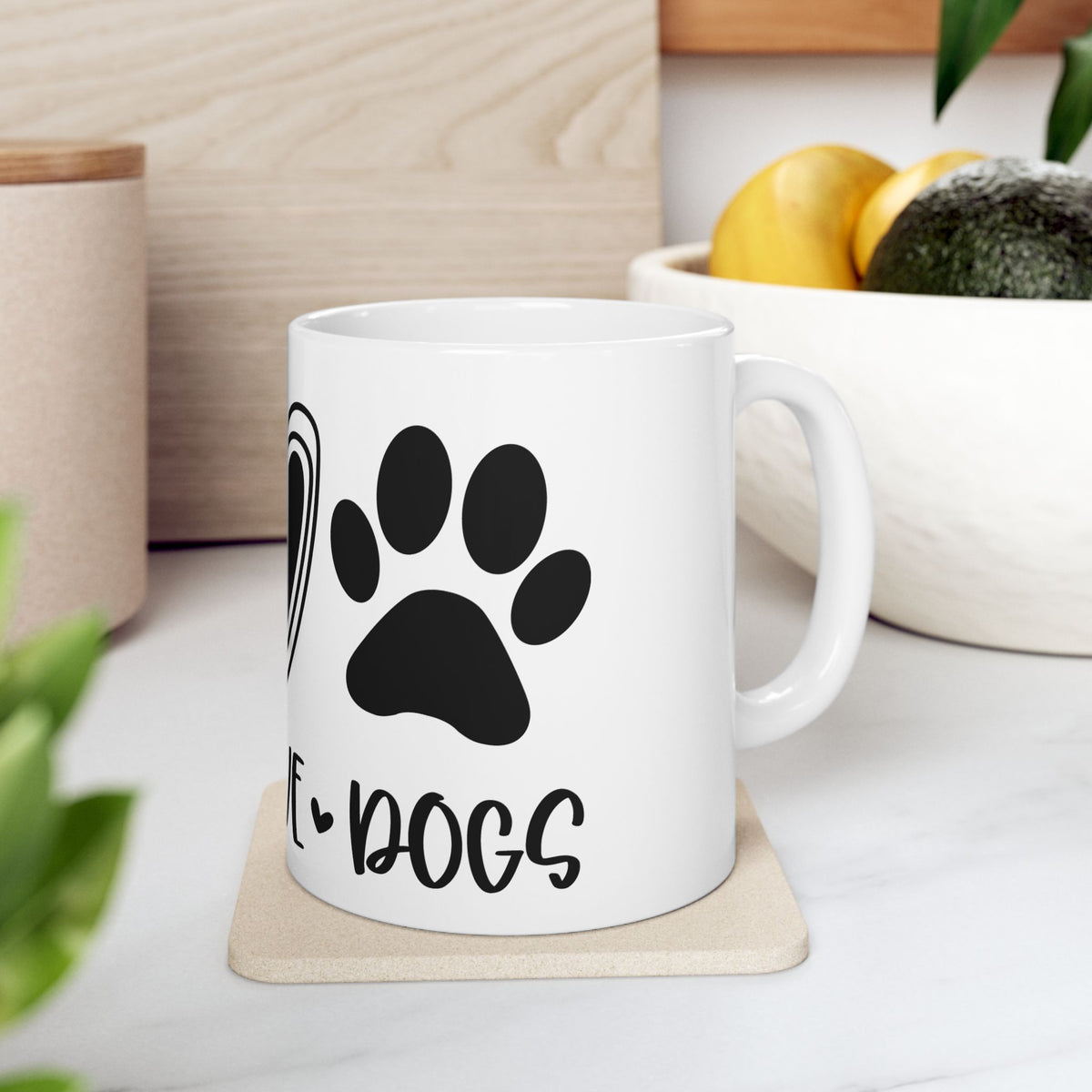 Peace Love Dogs Ceramic Mug Cute Ceramic Mug Coffee Cup (11oz & 15oz)