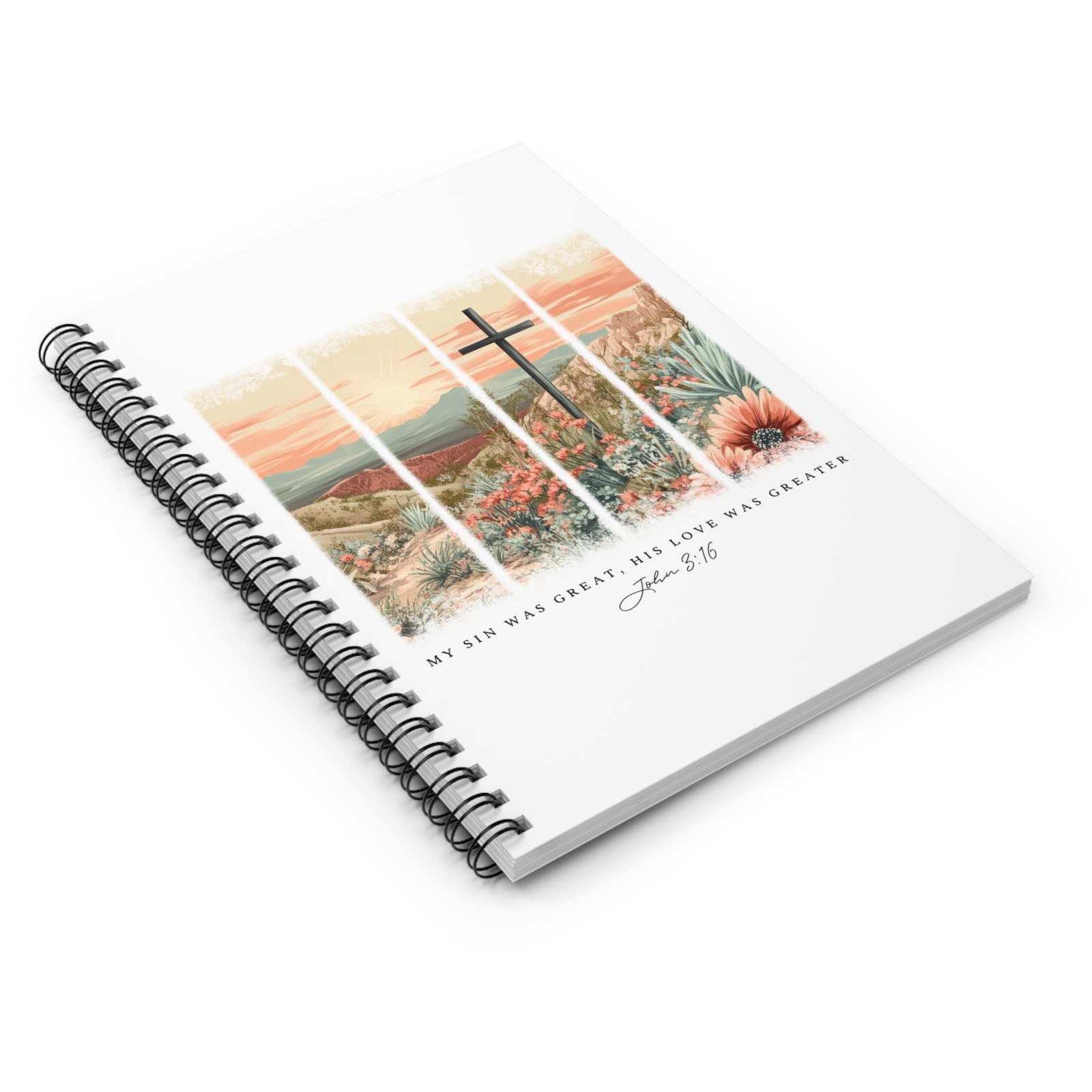 My Sin Was Great His Love Was Greater Christian Spiral Notebook Ruled Journal