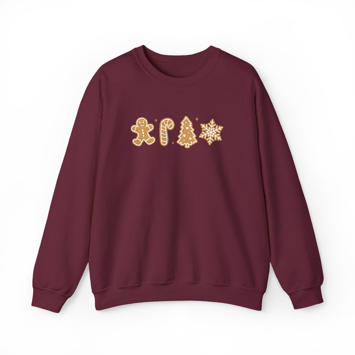 Gingerbread Cookies Heavy Blend Women's Crewneck Embroidered Christmas Holiday Sweatshirt - Sydney So Sweet