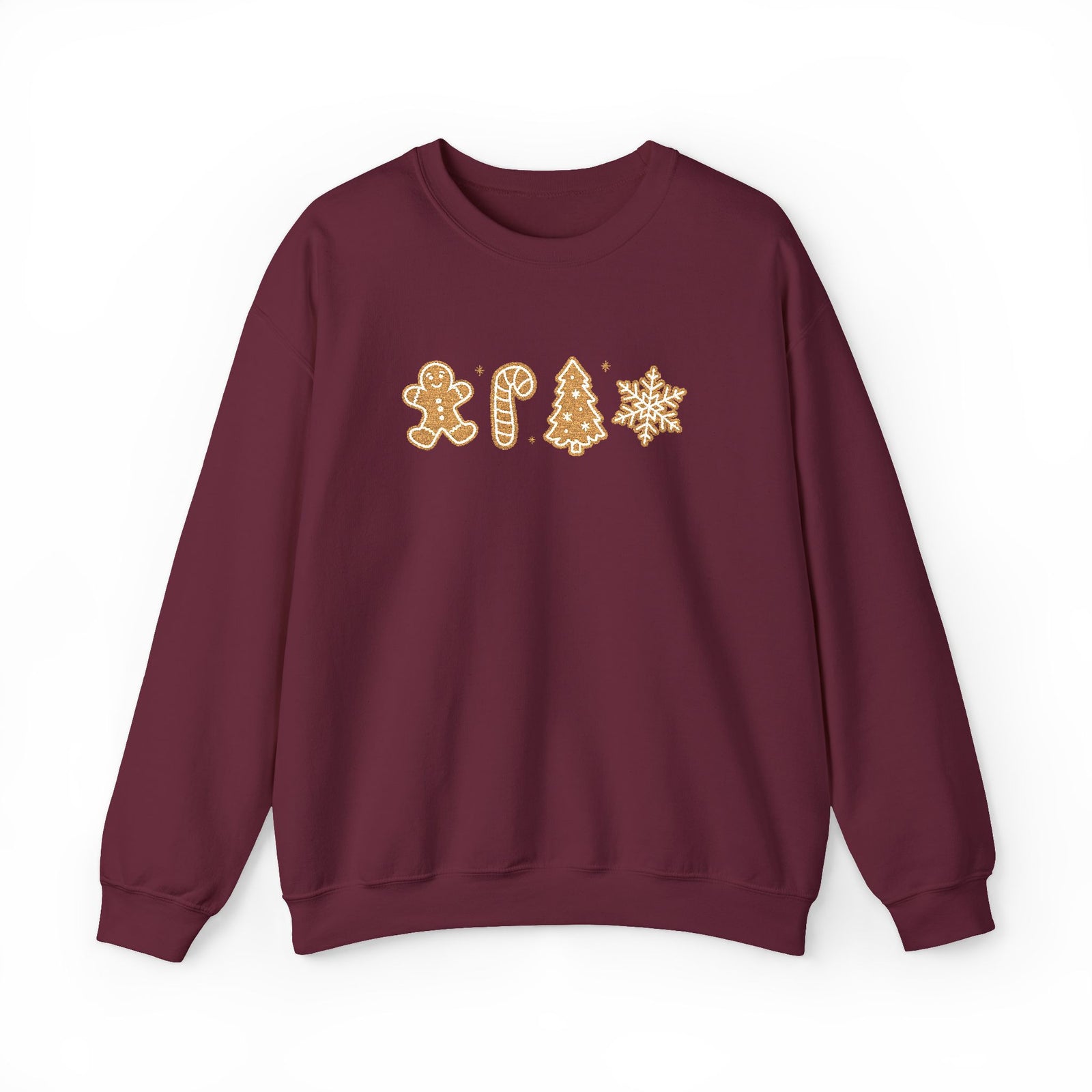 Gingerbread Cookies Heavy Blend Women's Crewneck Embroidered Christmas Holiday Sweatshirt - Sydney So Sweet