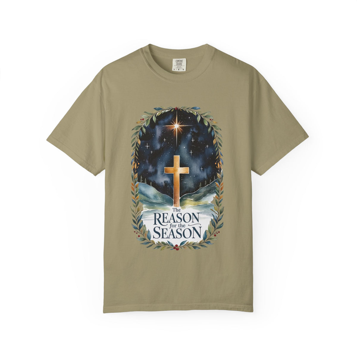 The Reason for the Season Christmas T-Shirt Christian Cross Graphic Tee