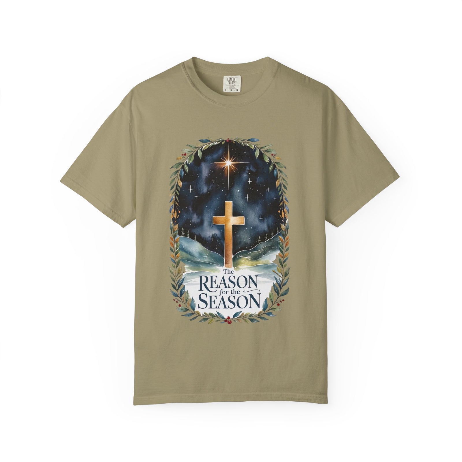 The Reason for the Season Christmas T-Shirt Christian Cross Graphic Tee