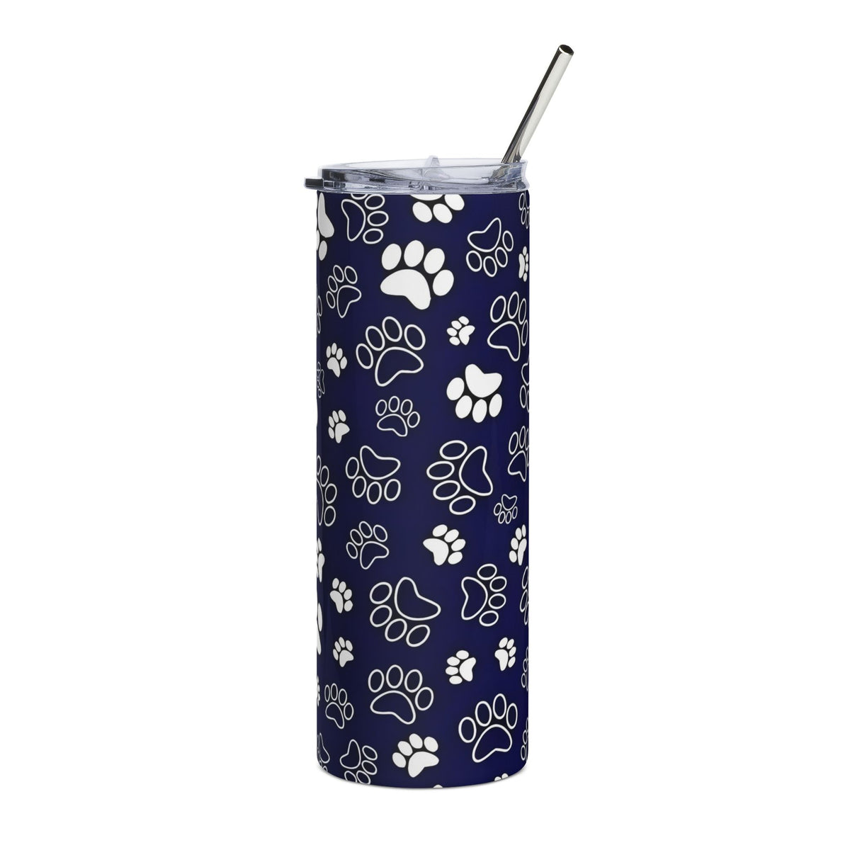 Paw Print Navy 20oz Stainless Tumbler Insulated Travel Cup - Sydney So Sweet