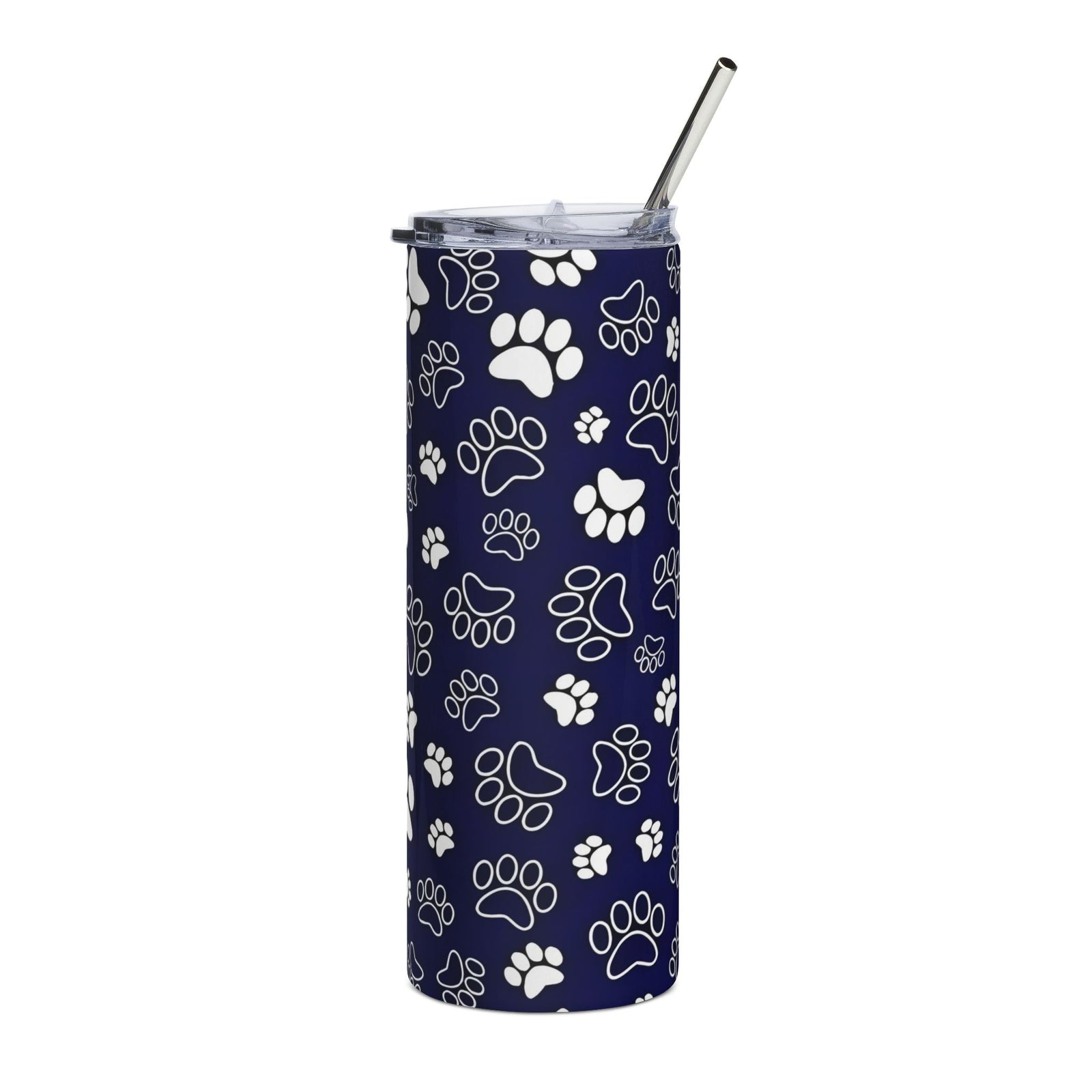 Paw Print Navy 20oz Stainless Tumbler Insulated Travel Cup - Sydney So Sweet