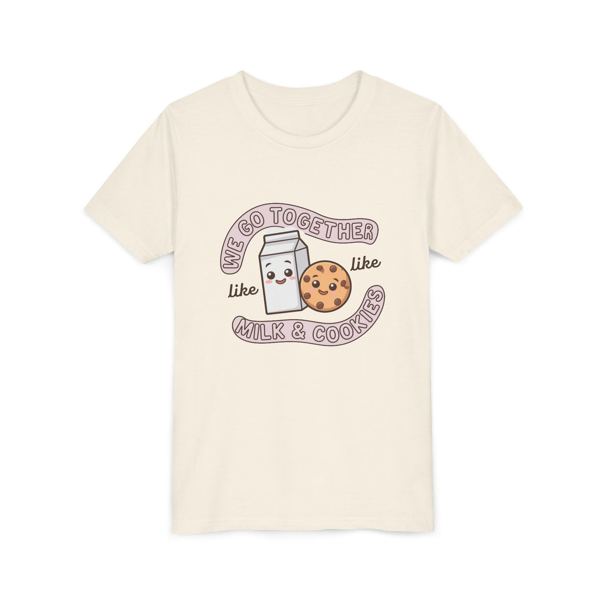 We Go Together Like Milk & Cookies Kids T-Shirt Cute Kids Graphic Tee