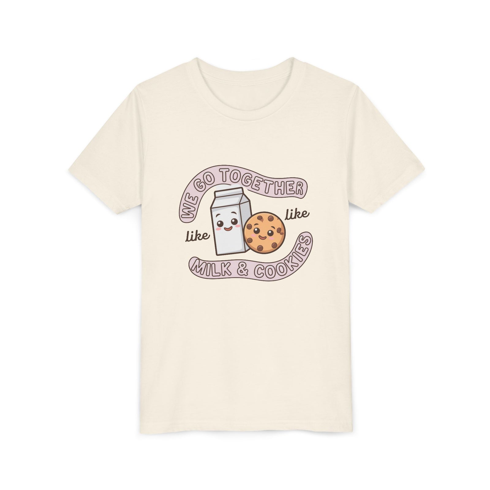 We Go Together Like Milk & Cookies Kids T-Shirt Cute Kids Graphic Tee