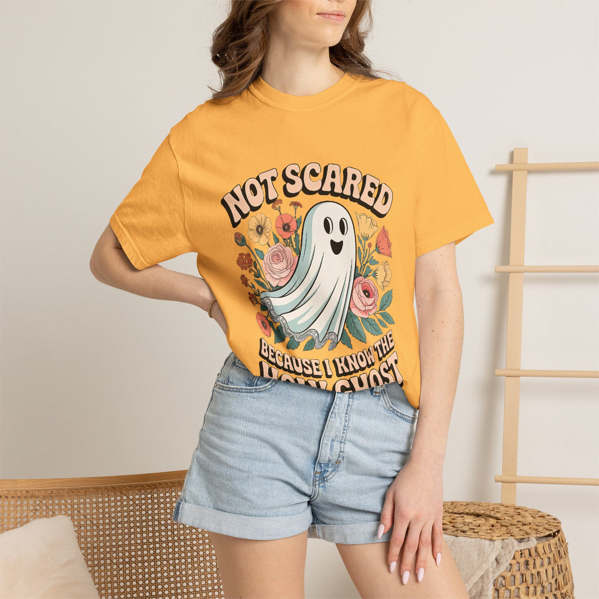 Not Scared Holy Ghost T-Shirt Christian Halloween Graphic Tee