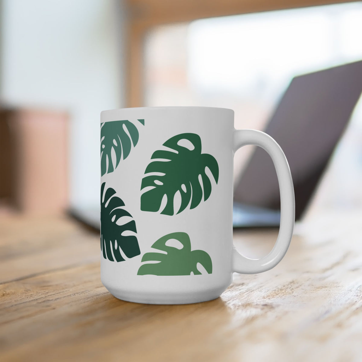 Monstera Leaf Cute Ceramic Mug Coffee Cup (11oz & 15oz)