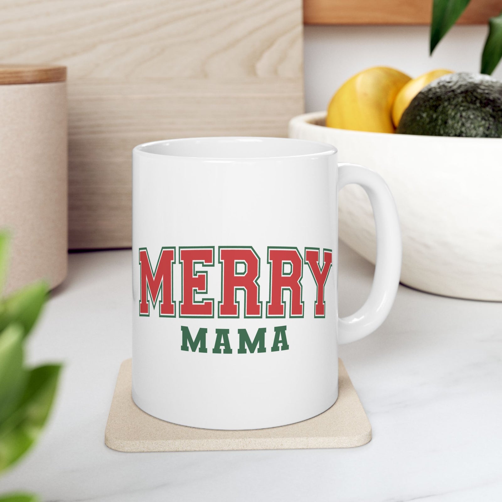 Merry Mama Christmas Mug – Holiday Ceramic Coffee Cup - Sydney So Sweet
