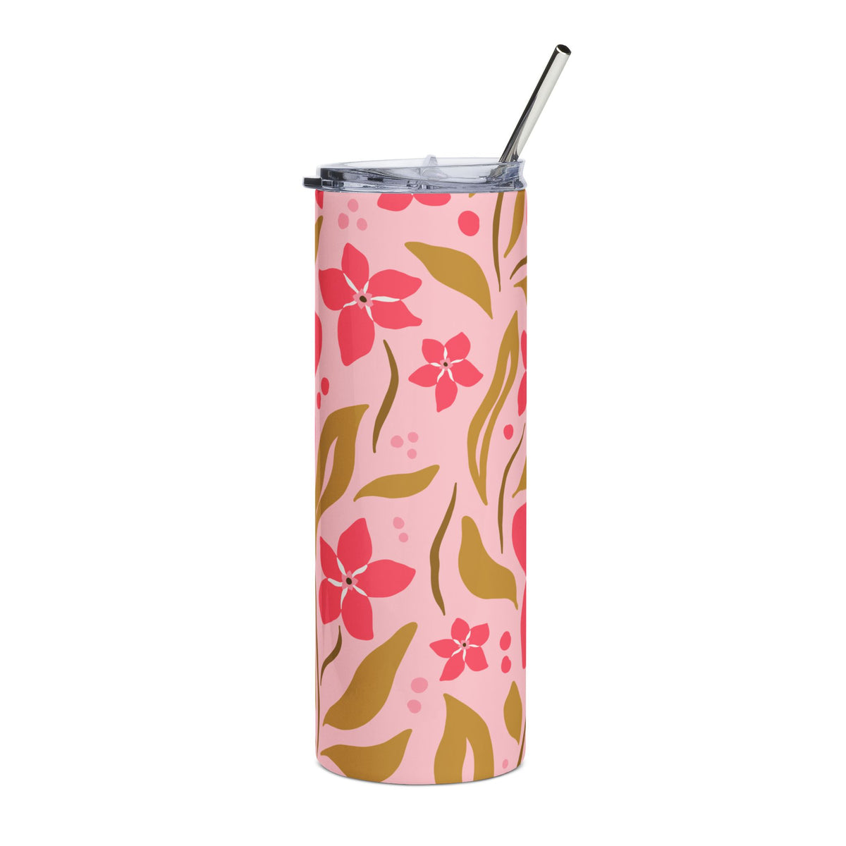 Pink Spring Blooms II 20oz Floral Stainless Steel Tumbler Travel Cup