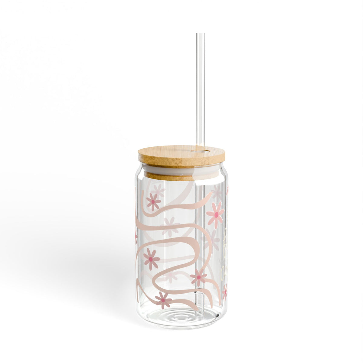 But First Coffee Tumbler Sipper Glass 16oz — Reusable Drink Jar with Lid & Straw - Sydney So Sweet