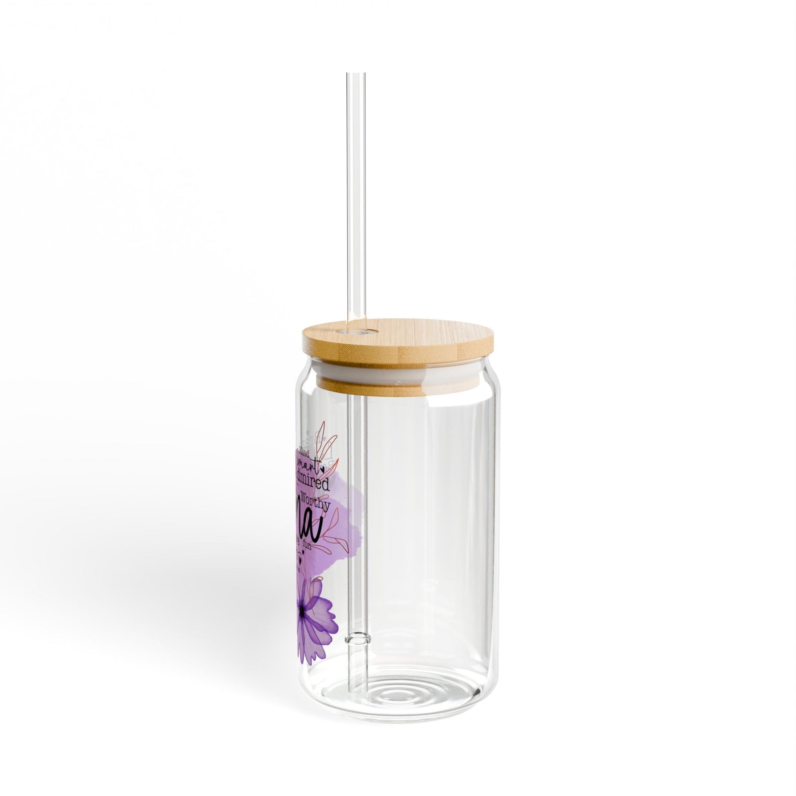 Beautiful Sweet Mama Inspirational Tumbler Sipper Glass 16oz — Reusable Drink Jar with Lid & Straw - Sydney So Sweet