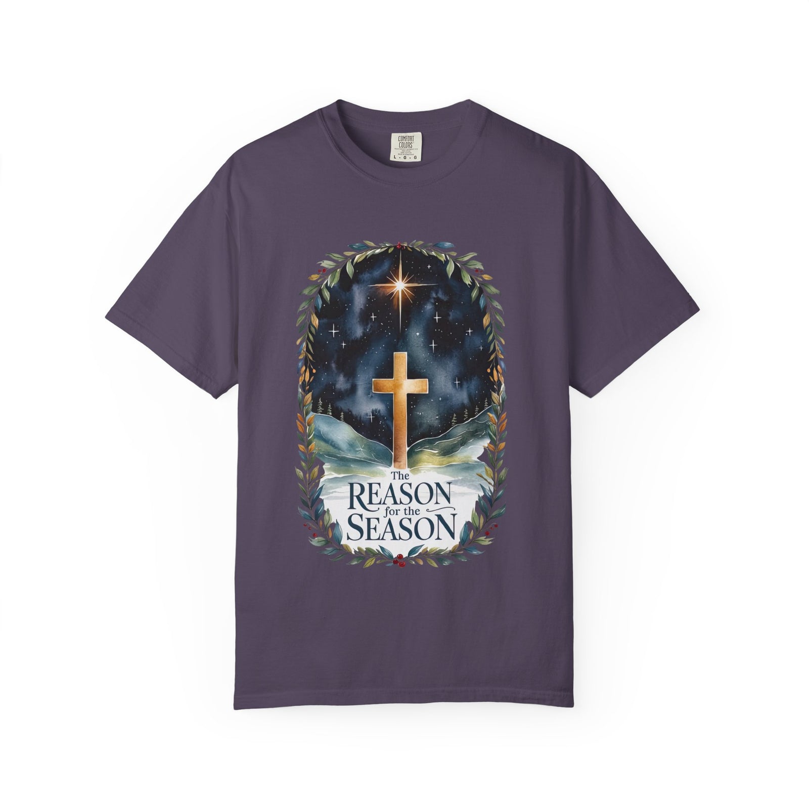 The Reason for the Season Christmas T-Shirt Christian Cross Graphic Tee