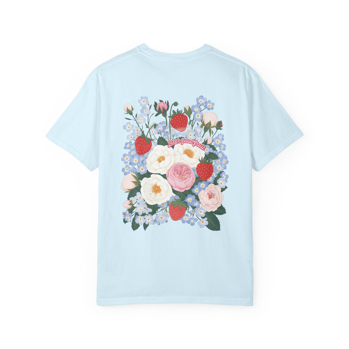 Bear Good Fruit John 15:5 Strawberry T-Shirt Christian Floral Bouquet Tee