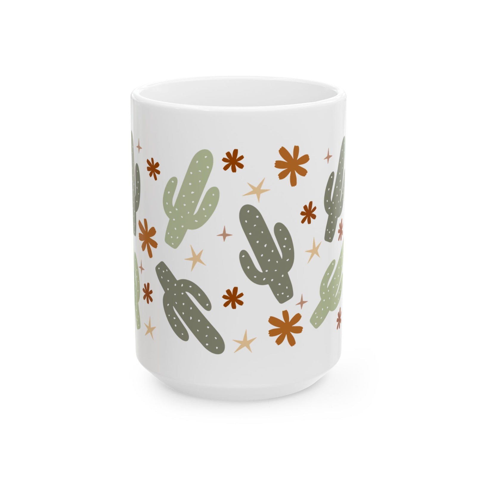 Boho Cactus Cute Ceramic Mug Coffee Cup (11oz & 15oz)