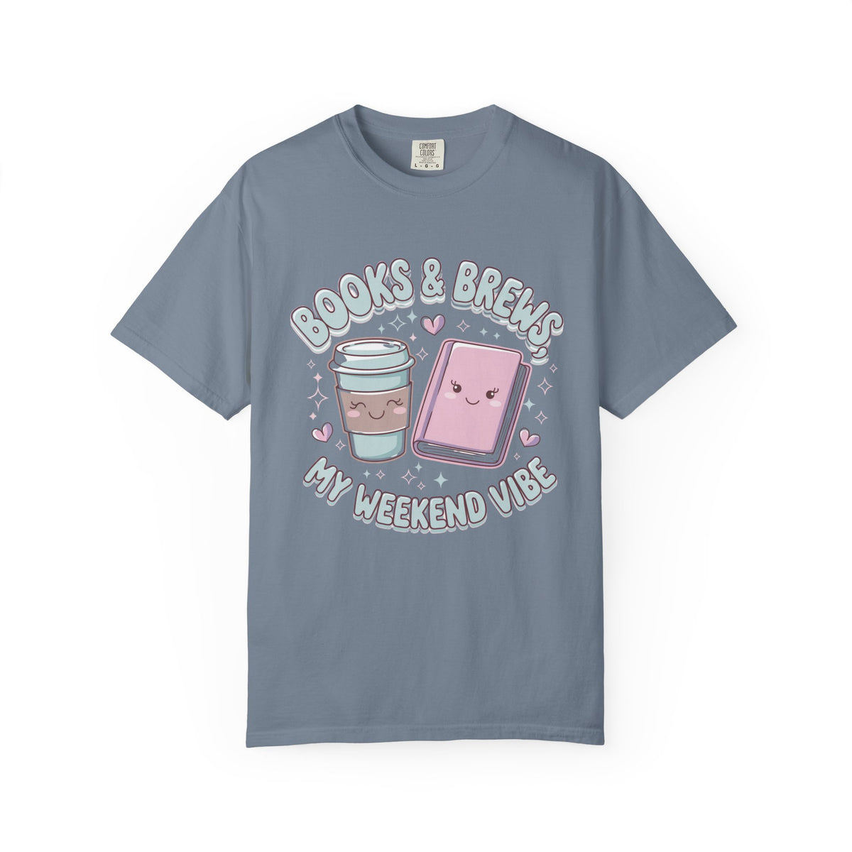 Books & Brews Weekend Vibe Graphic T-Shirt Unisex Book Lover Short Sleeve Tee