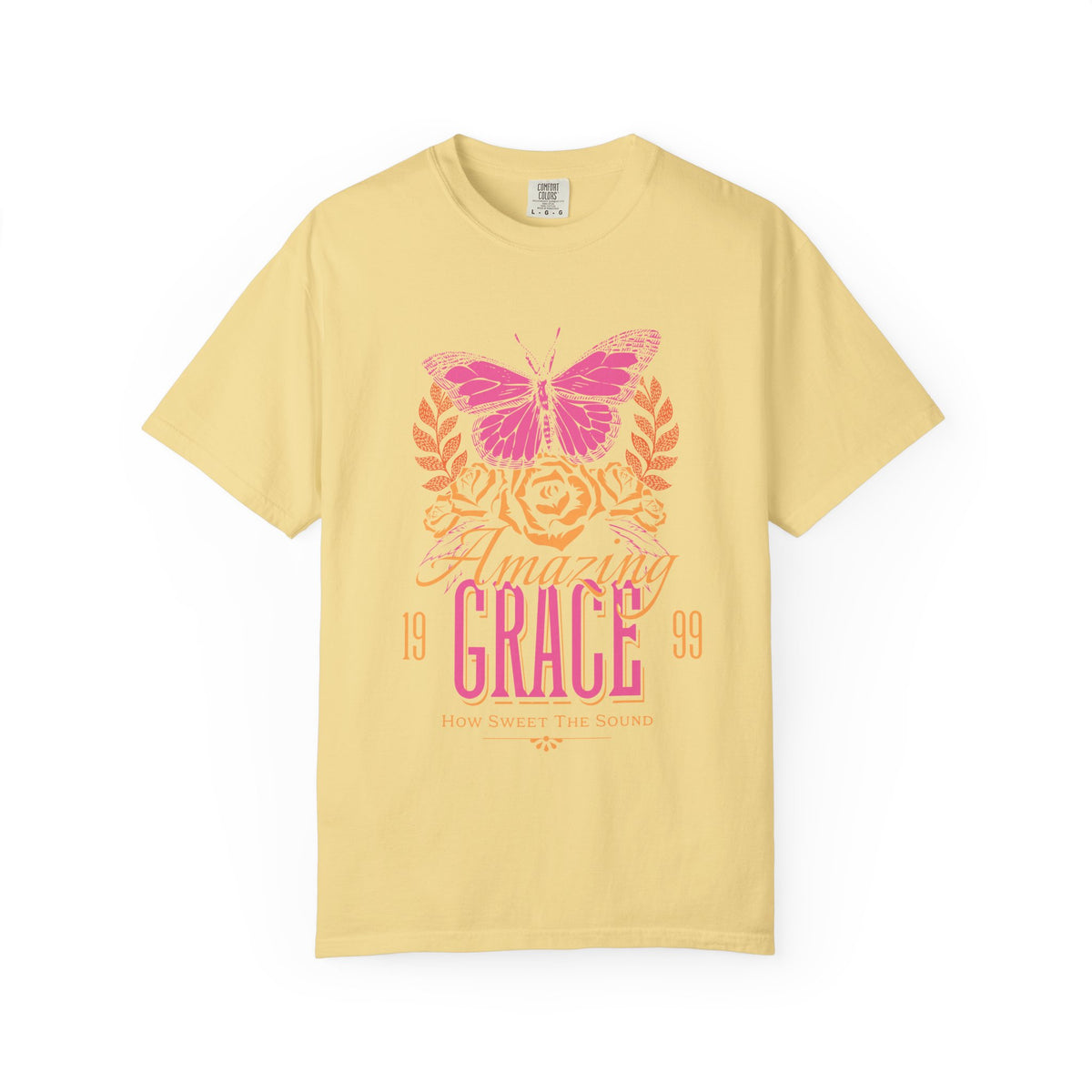 Amazing Grace Butterfly Graphic T-Shirt Vintage Christian Summer Tee