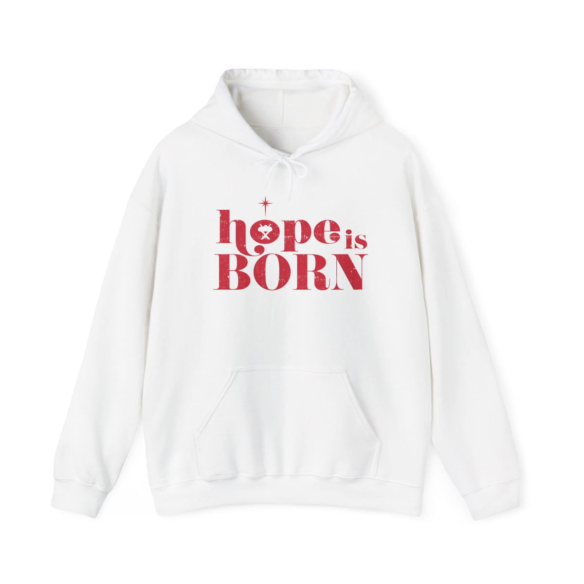 Hope Is Born Christmas Hoodie Christian Distressed Hooded Sweatshirt
