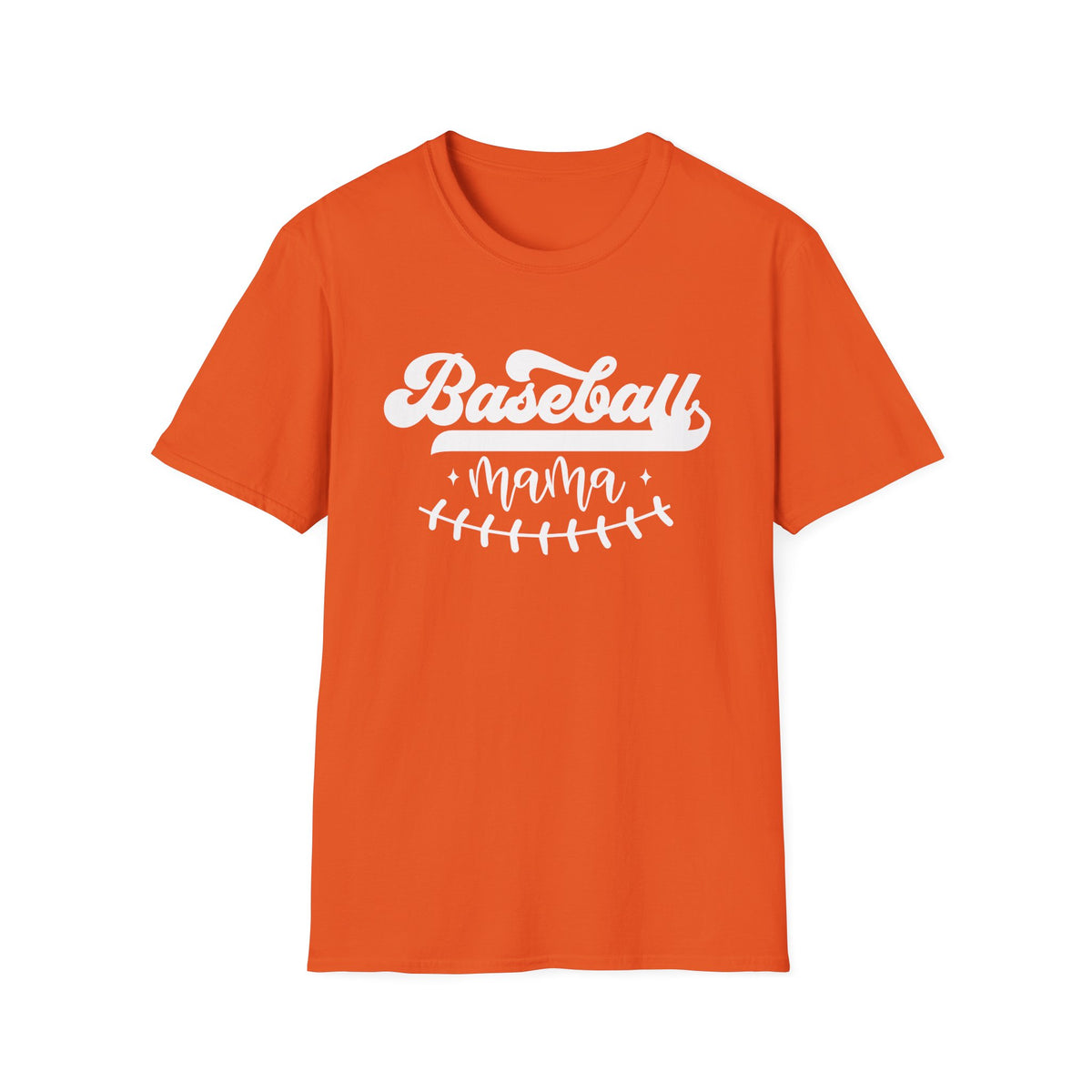 Baseball Mama Stitch Graphic T-Shirt Cute Sports Mom Tee (12 Team Colors)