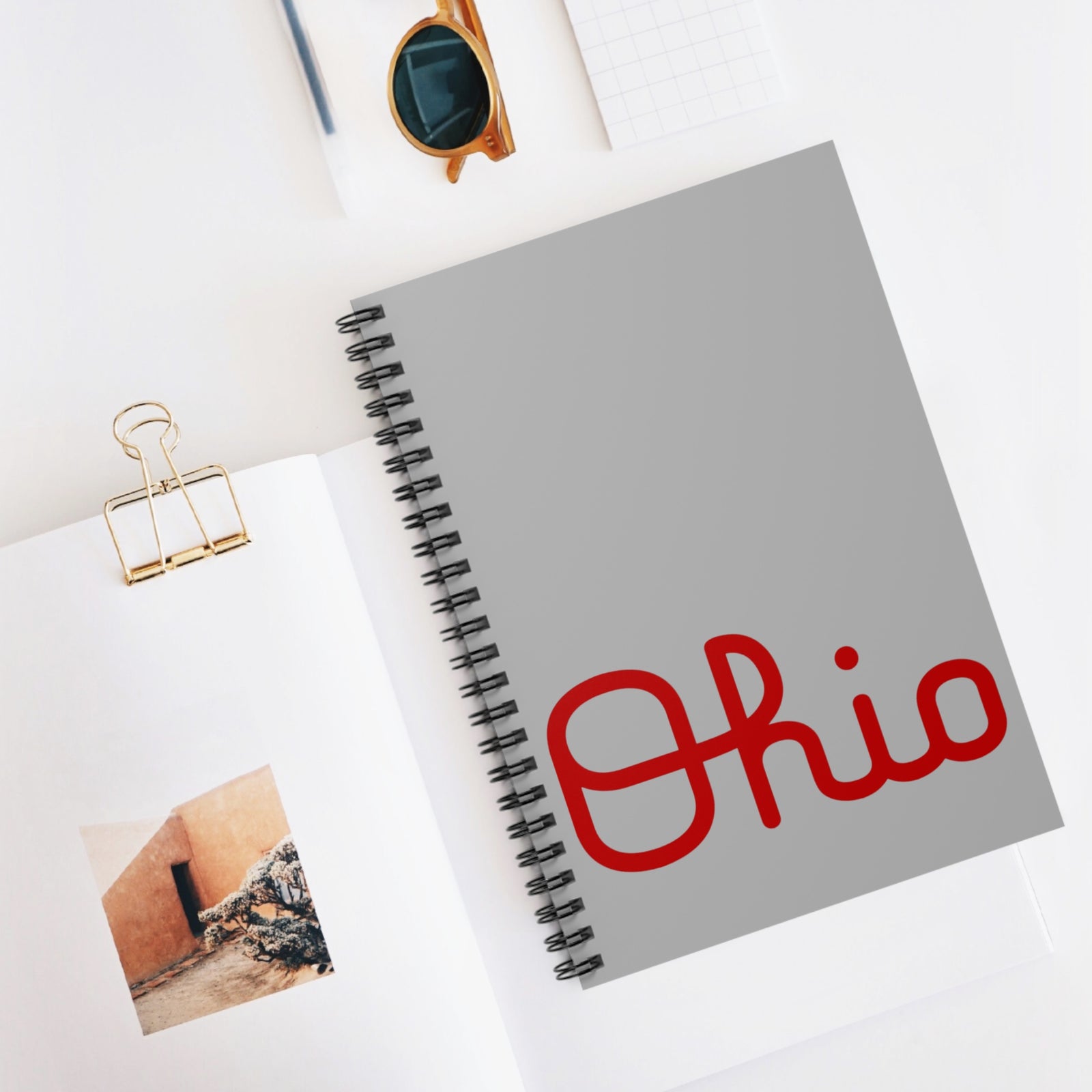 Ohio State Script Spiral Notebook Grey Ruled Journal for Buckeyes & Band Fans