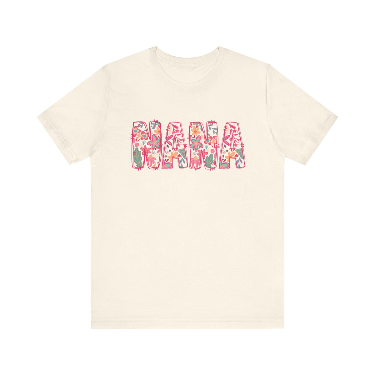 Nana Boho Pink Floral Graphic T‑Shirt Flower Pattern Grandmother Tee