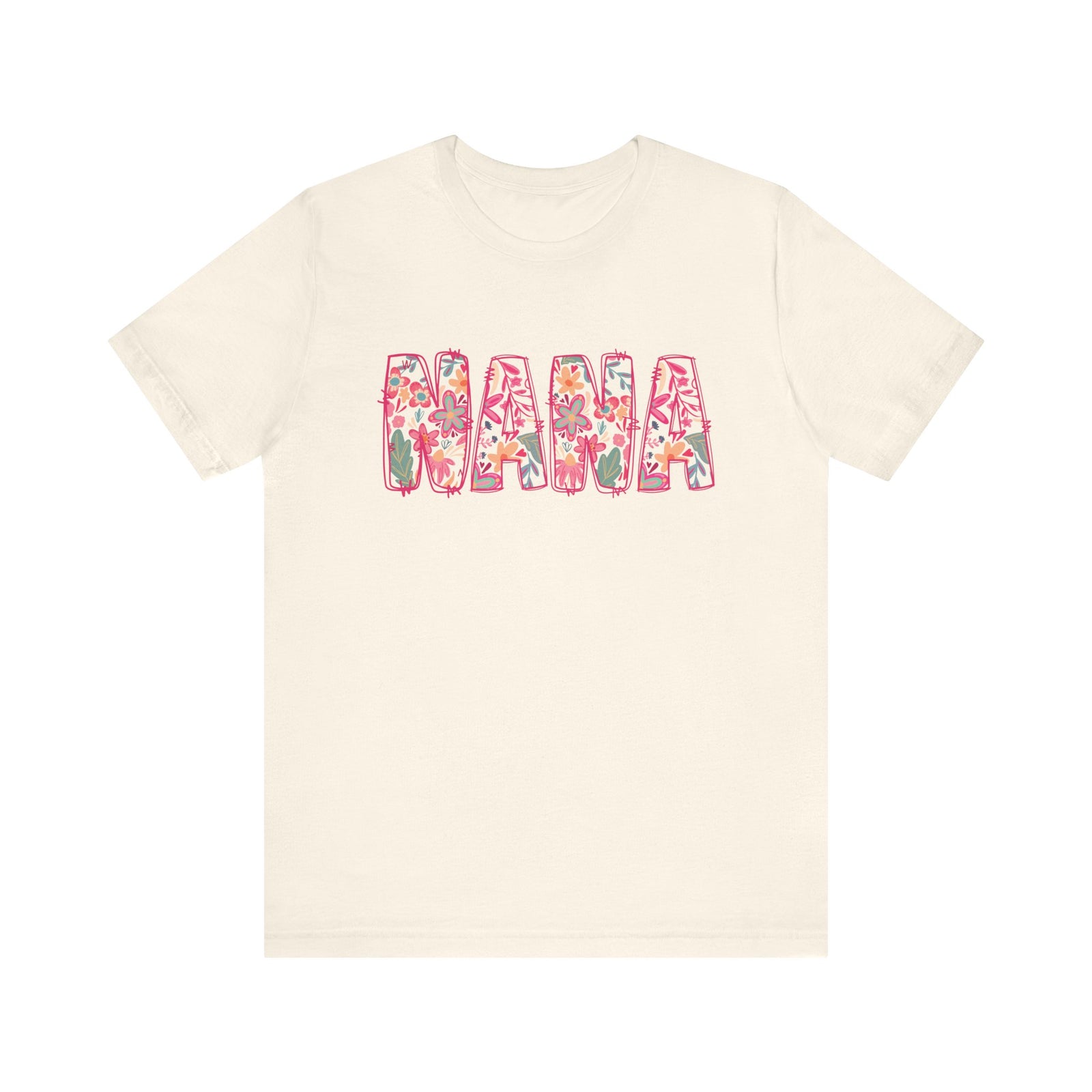 Nana Boho Pink Floral Graphic T‑Shirt Flower Pattern Grandmother Tee
