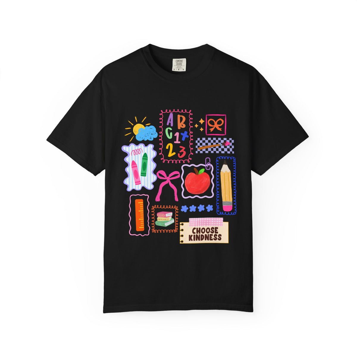 Choose Kindness Coquette Doodles Bow Graphic Teacher Tee Back to School T-Shirt