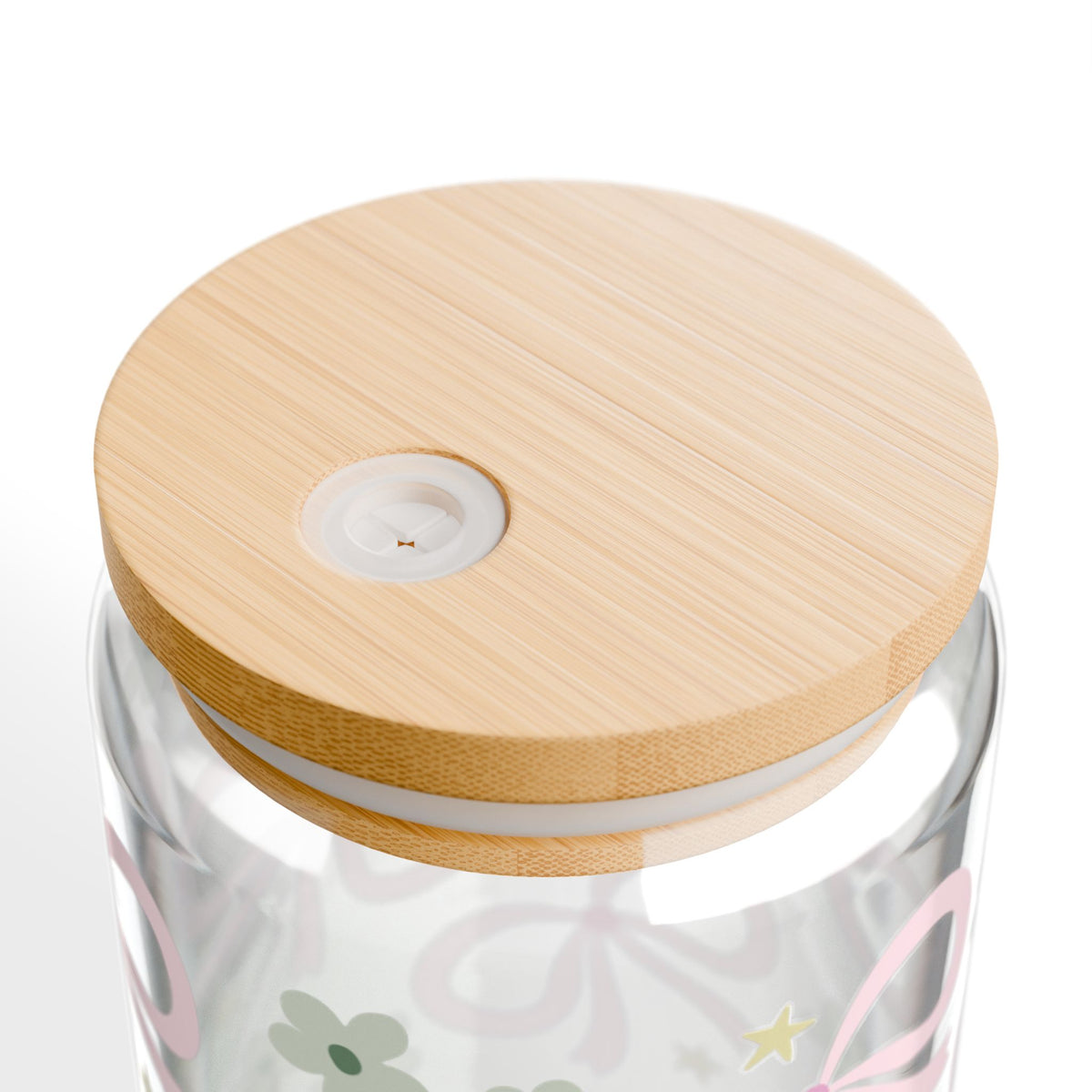 Spring Bows Tumbler Sipper Glass 16oz — Reusable Drink Jar with Lid & Straw