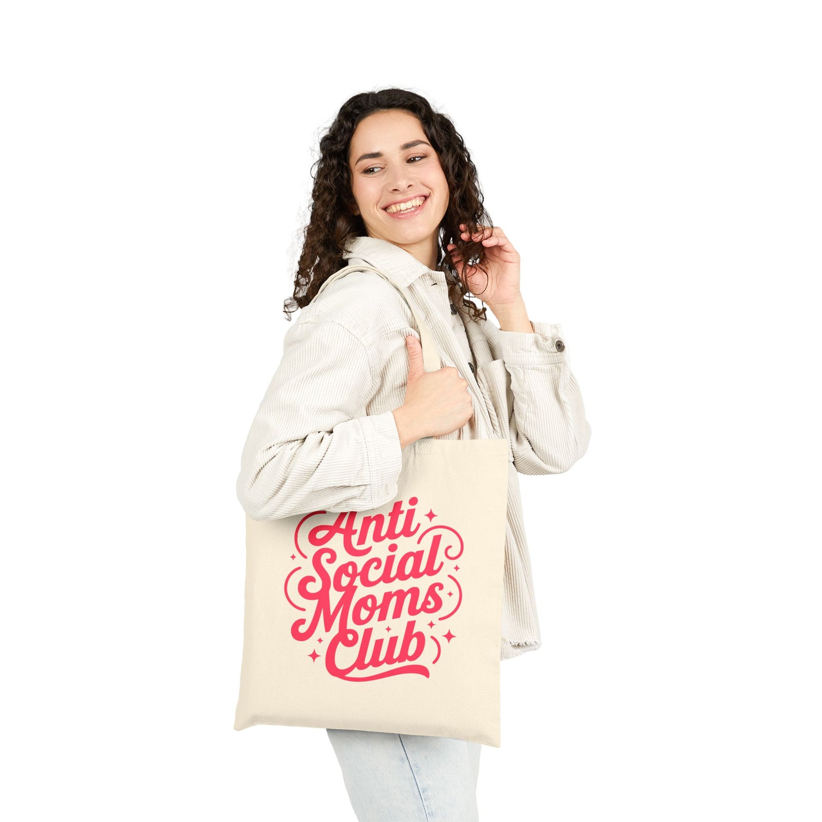 Anti Social Moms Club Cotton Canvas Grocery & Everyday Tote Bag