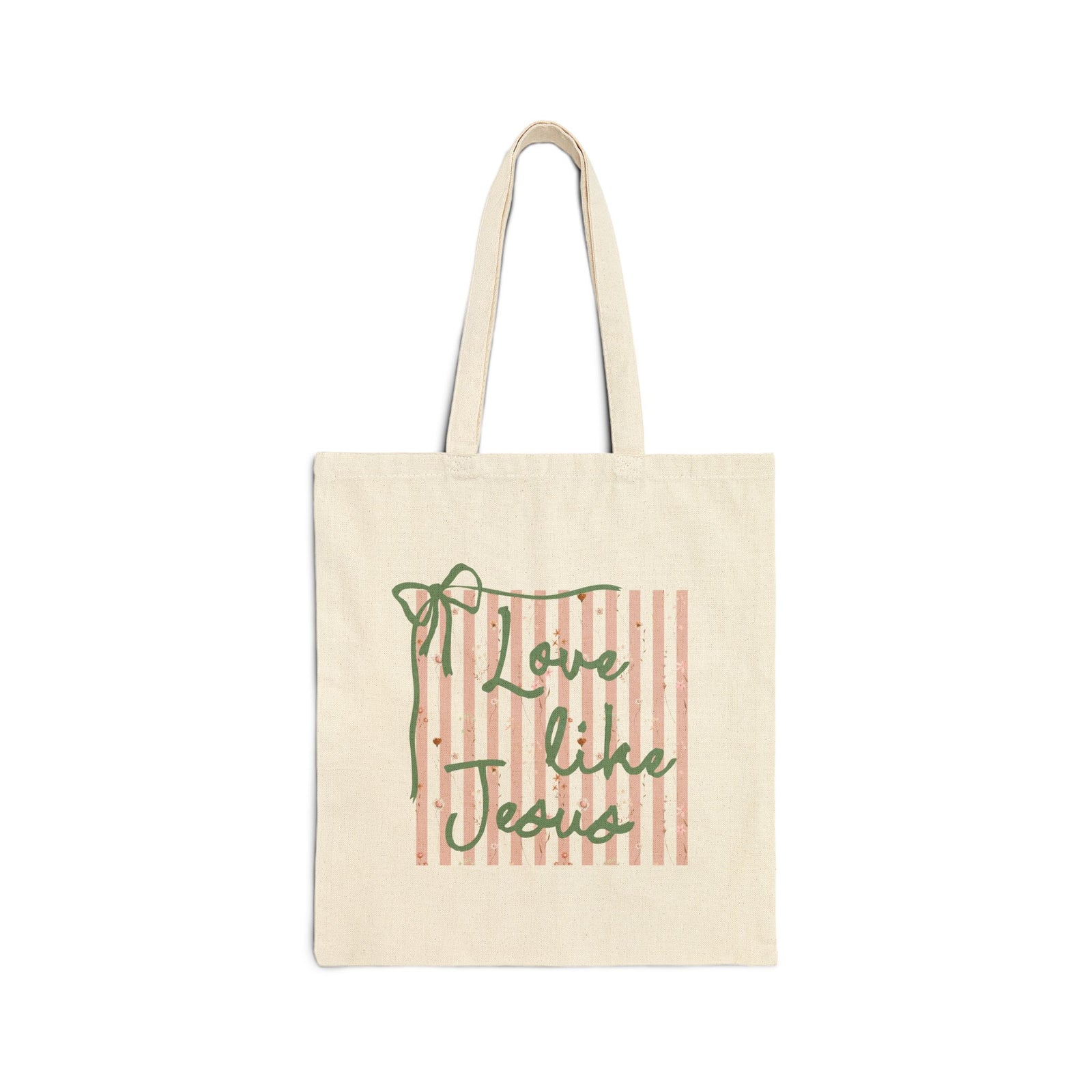 Love Like Jesus Tote Bag Christian Canvas Grocery & Bible Study Tote