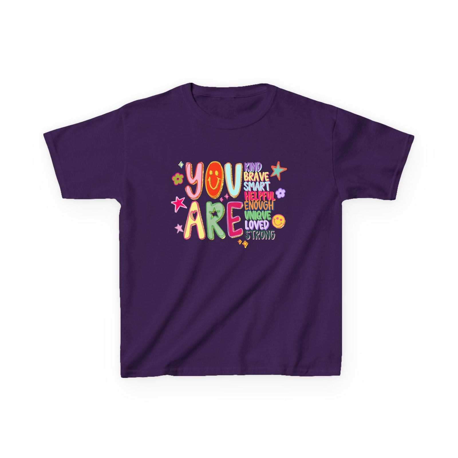 You are Enough Colorful Kids T-Shirt Youth Inspirational Graphic Tee