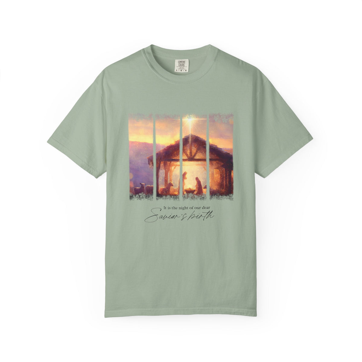 The Night of our Dear Savior's Birth Christmas T-Shirt Christian Graphic Tee