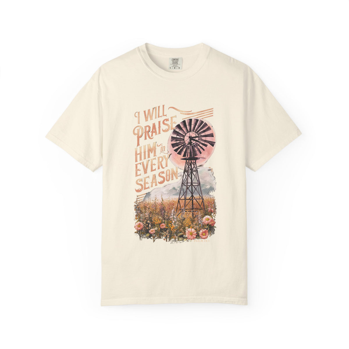 Praise Him Every Season T-Shirt Vintage Windmill Fall Christian Tee