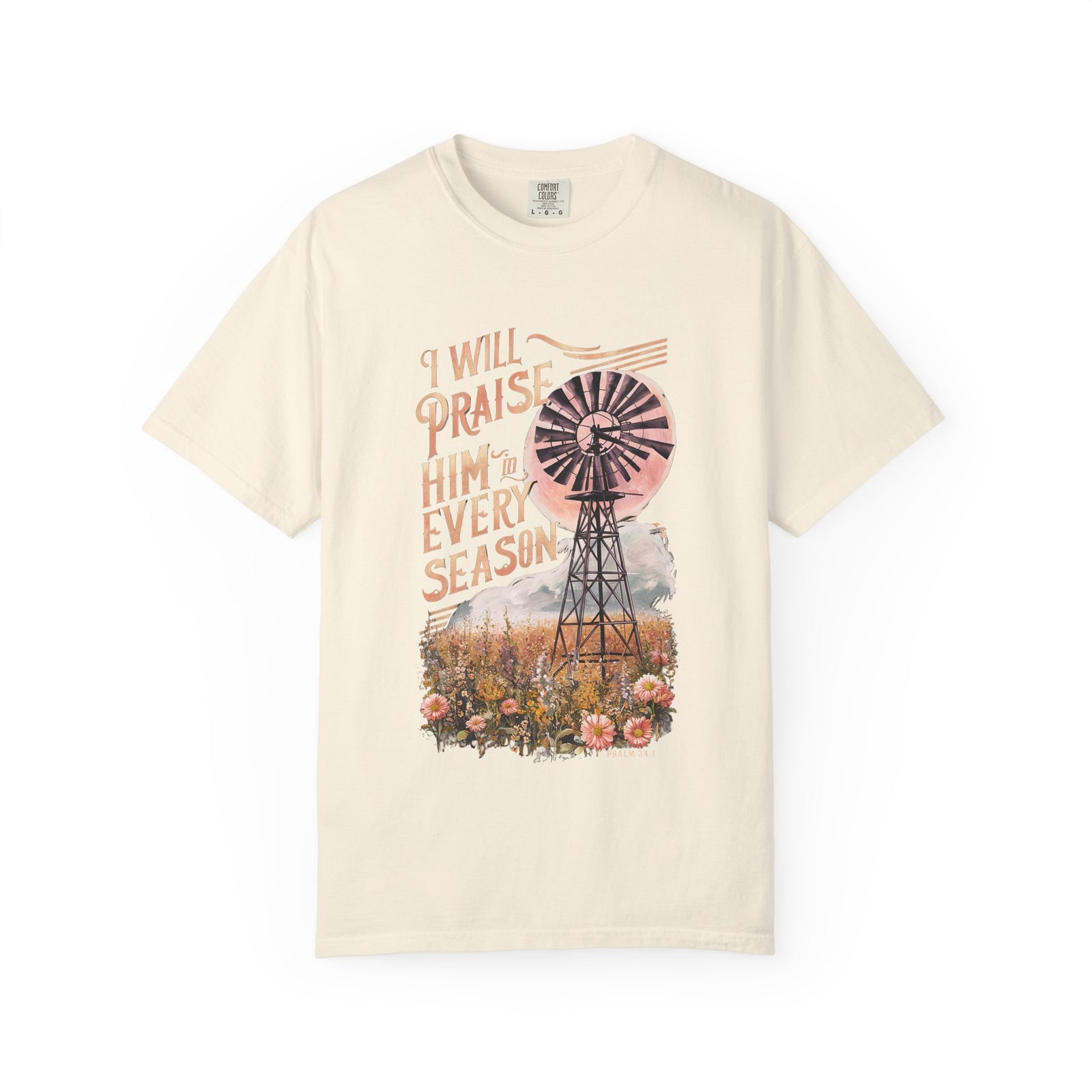 Praise Him Every Season T-Shirt Vintage Windmill Fall Christian Tee