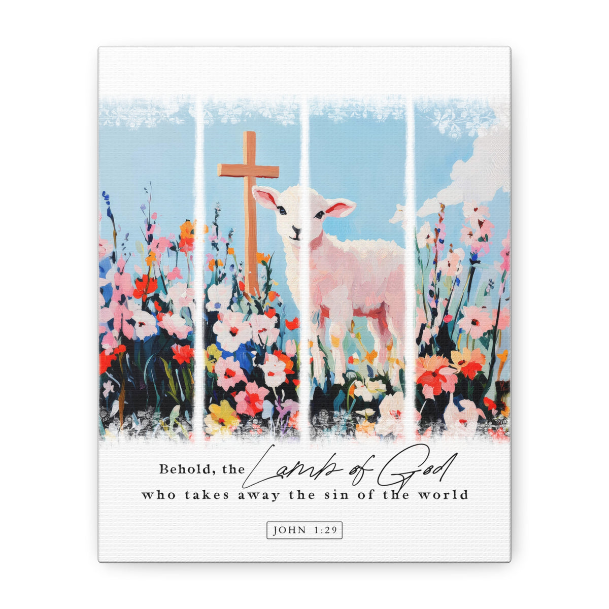 Lamb of God Canvas Wall Art John 1:29 Scripture Print