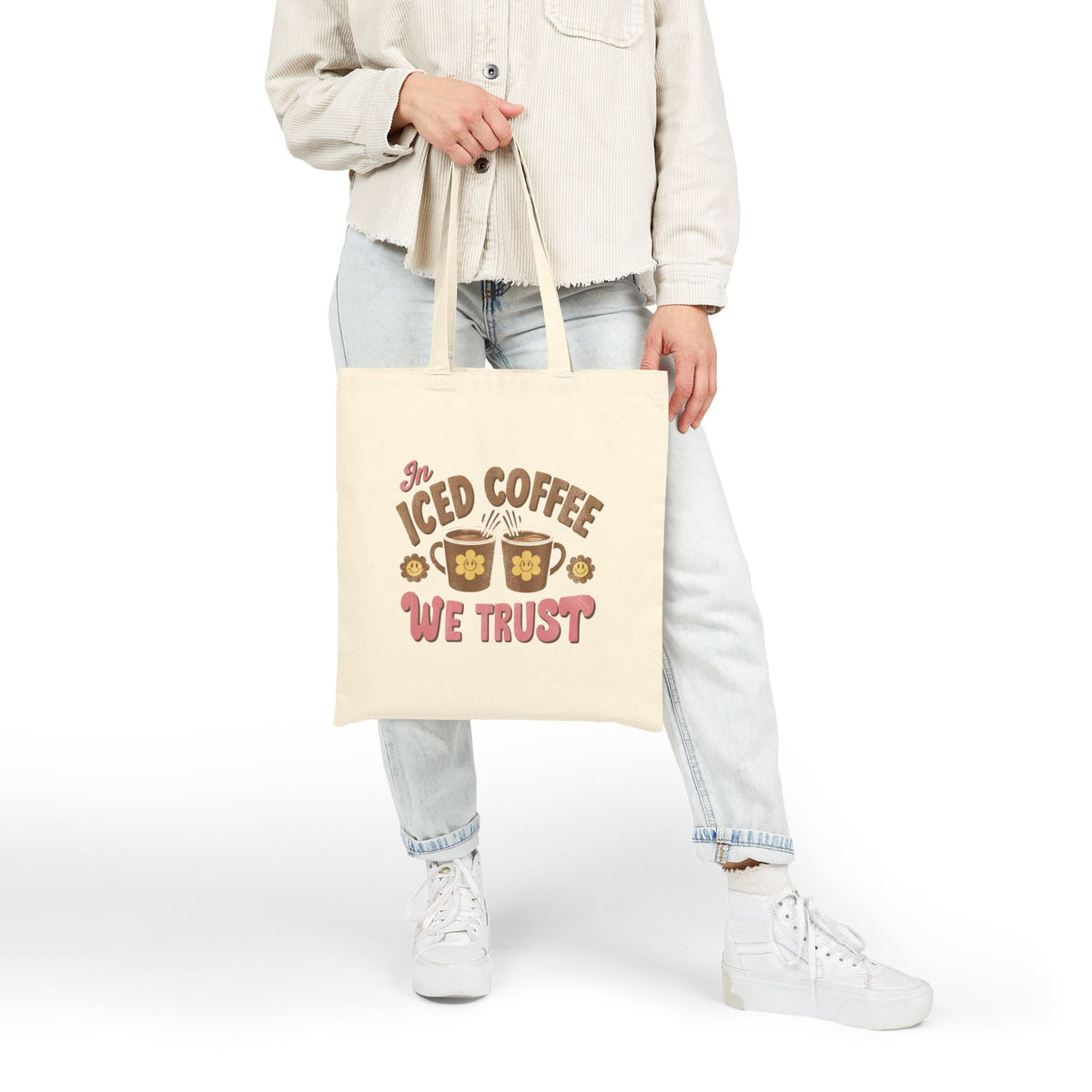 In Iced Coffee We Trust  Cotton Canvas Market Tote Bag