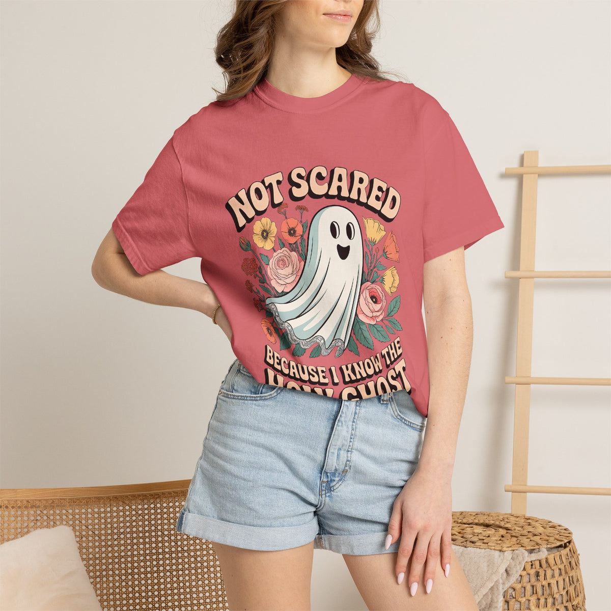 Not Scared Holy Ghost T-Shirt Christian Halloween Graphic Tee
