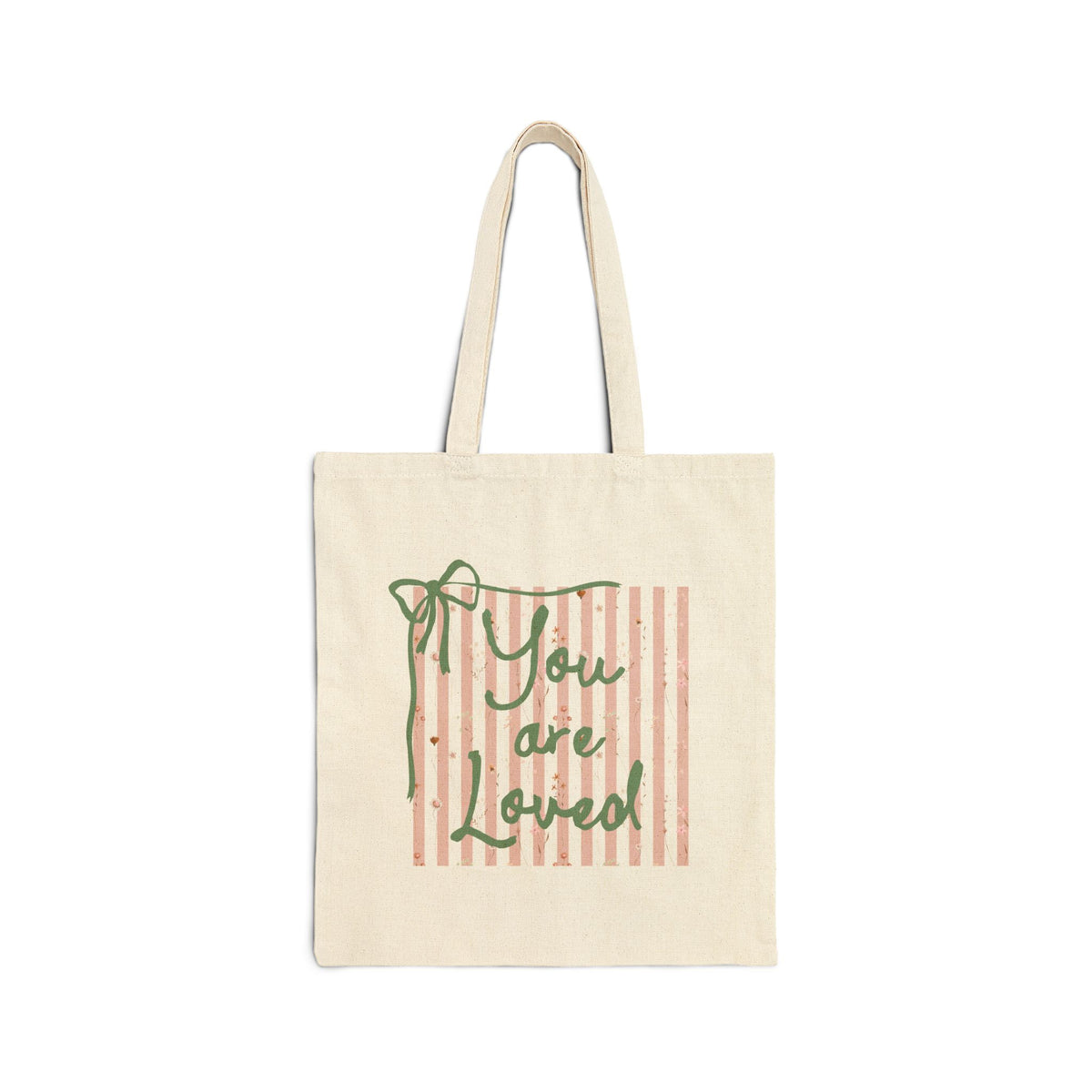 You Are Loved Cotton Canvas Tote Bag Christian John 3:16 Grocery Tote