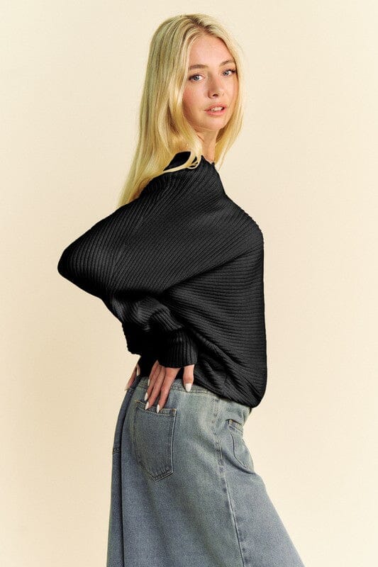 Davi & Dani Round Neck Batwing Sleeve Sweater - Sydney So Sweet