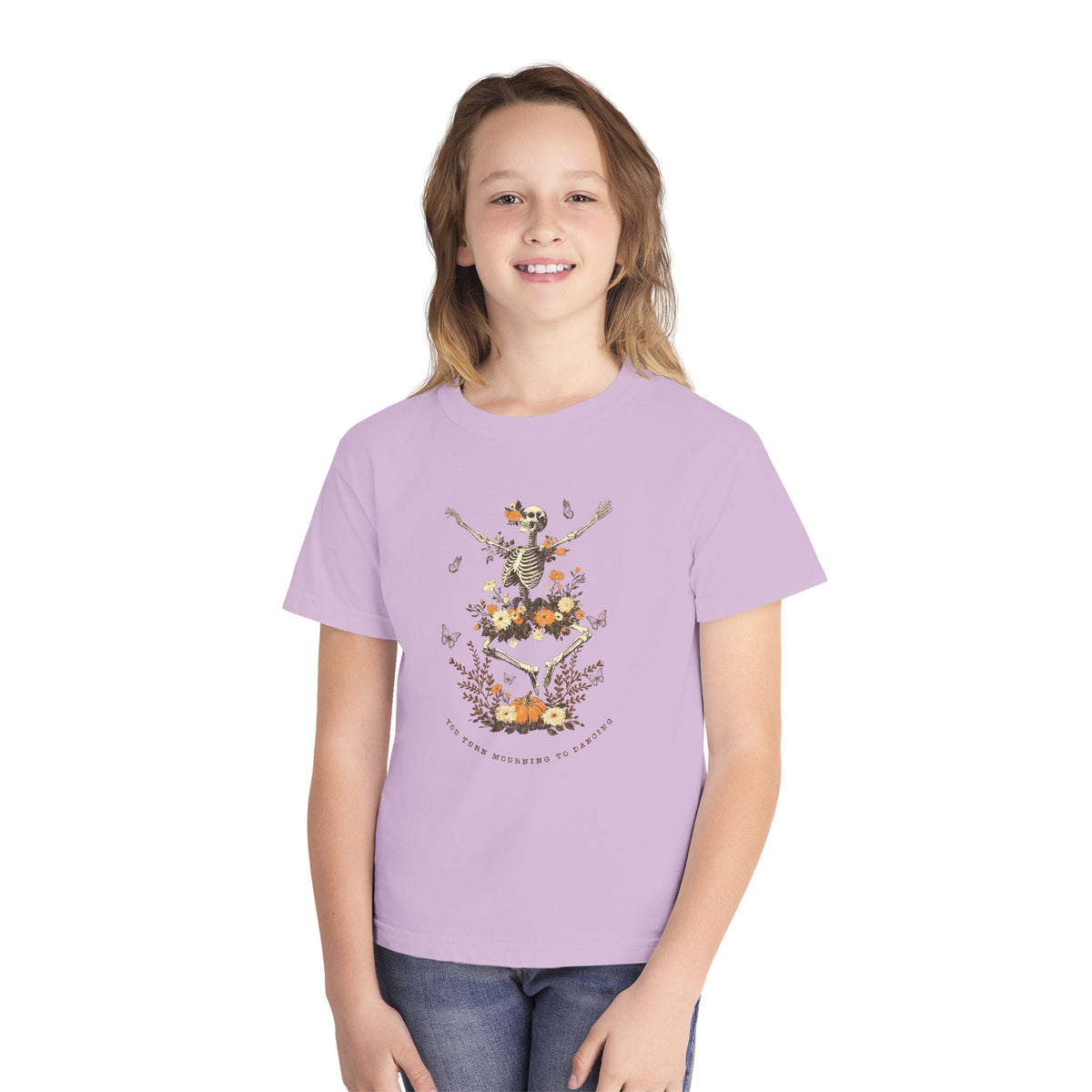 You Turn Mourning into Dancing T-Shirt Dancing Skeleton Halloween Kids Christian Tee