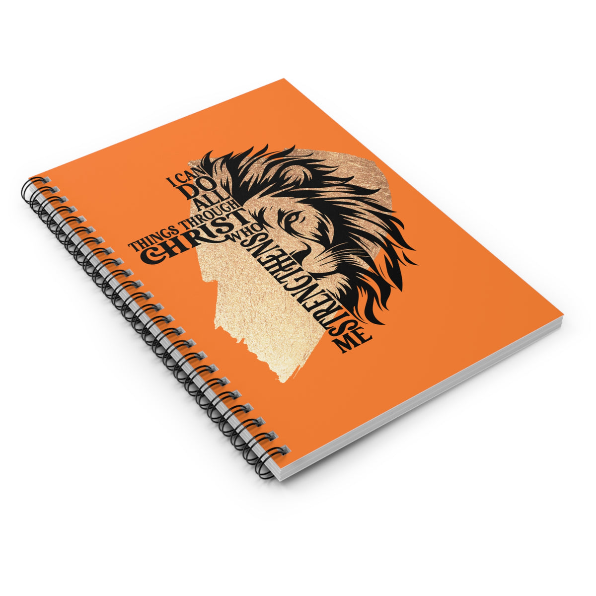 I Can Do All Things Through Christ Christian Lion Spiral Notebook Ruled Journal