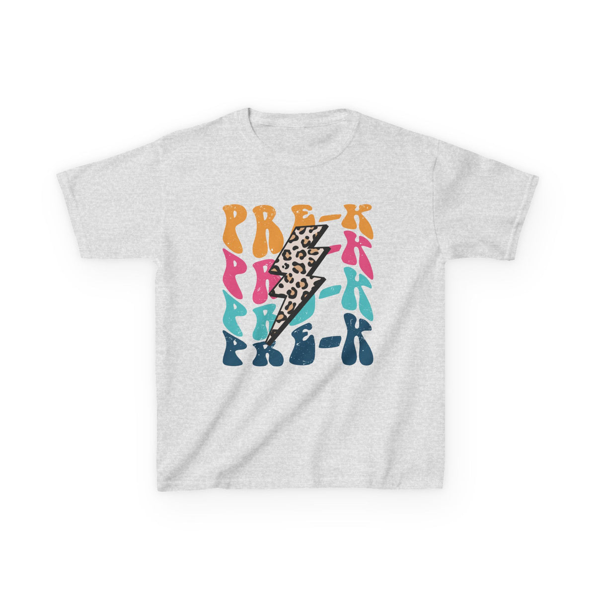 Pre-K Grade Leopard Lightning Graphic Tee Back-to-School Preschool Kids T-Shirt