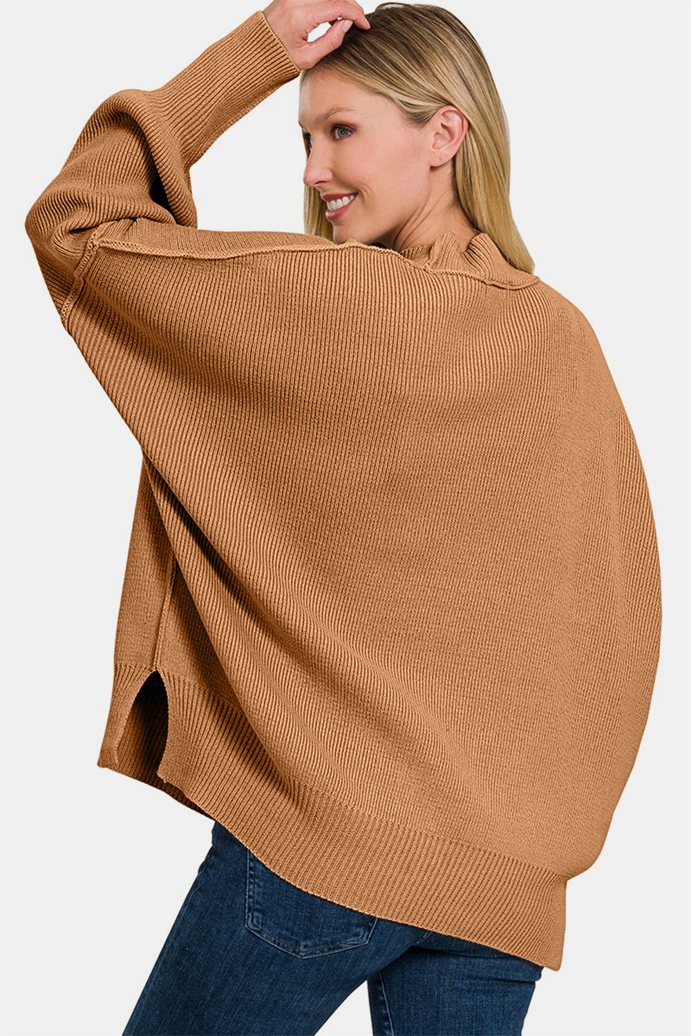 Zenana Side Sit Oversize Sweater - Sydney So Sweet