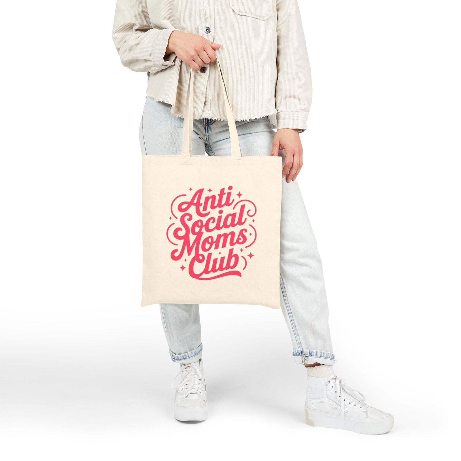 Anti Social Moms Club Cotton Canvas Grocery & Everyday Tote Bag