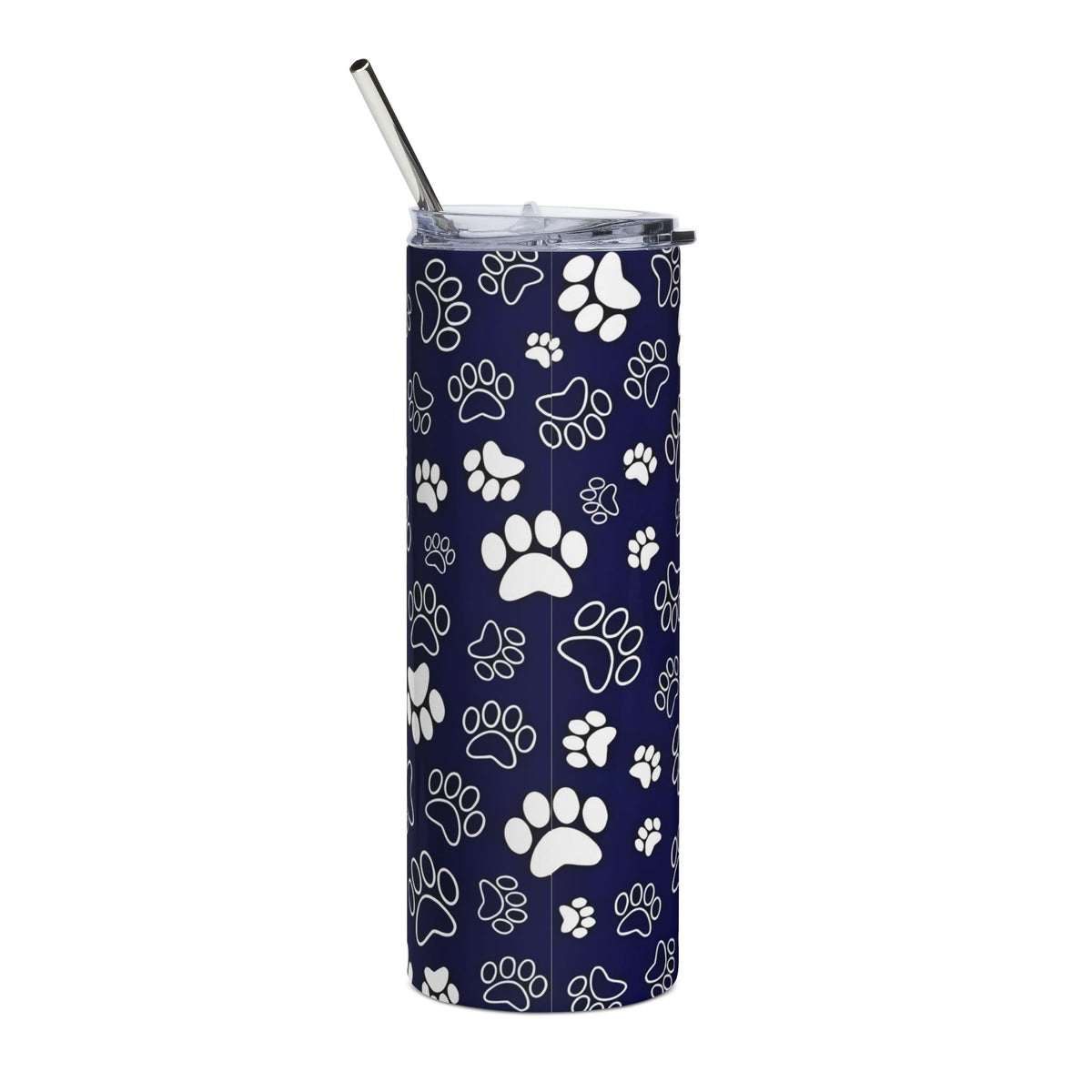 Paw Print Navy 20oz Stainless Tumbler Insulated Travel Cup - Sydney So Sweet