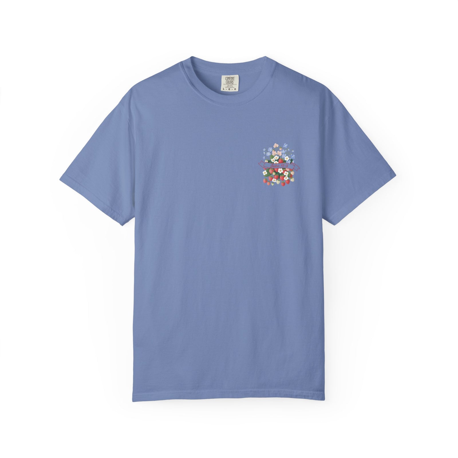 Bear Good Fruit John 15:5 Strawberry T-Shirt Christian Floral Bouquet Tee